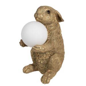Tischlampe Kaninchen 27 x 19 x 35 cm Goldfarben aus Polyresin – Clayre & Eef