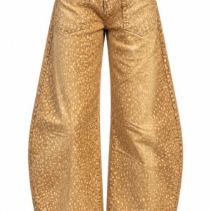 Ballonjeans mit Rehprint – Barrel Jeans Damen in Camel